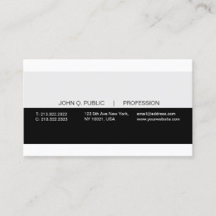 Creative Modern Professional Black Grey White Visitekaartje