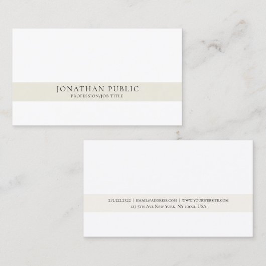 Creative Modern Professional Eenvoudig elegant Visitekaartje (Voorkant / Achterkant)