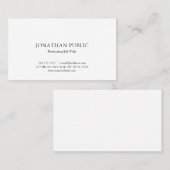 Creative Modern Professional Elegant White Simple Visitekaartje (Voorkant / Achterkant)