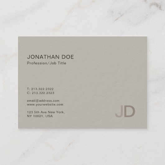 Creative Modern Professional Monogram Plain Luxe Visitekaartje (Achterkant)