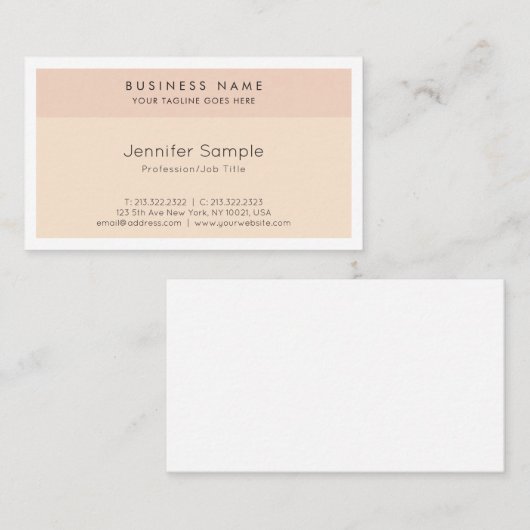 Creative Modern Professional Sleek Plain Luxe Visitekaartje (Voorkant / Achterkant)