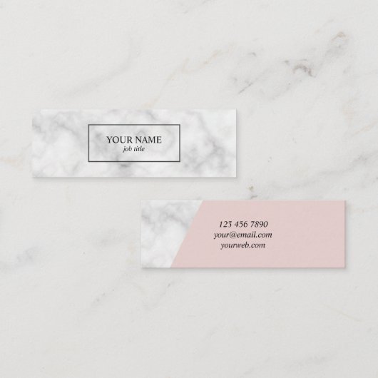 Creative Modern Roze Marble Mini Visitekaartjes (Voorkant / Achterkant)