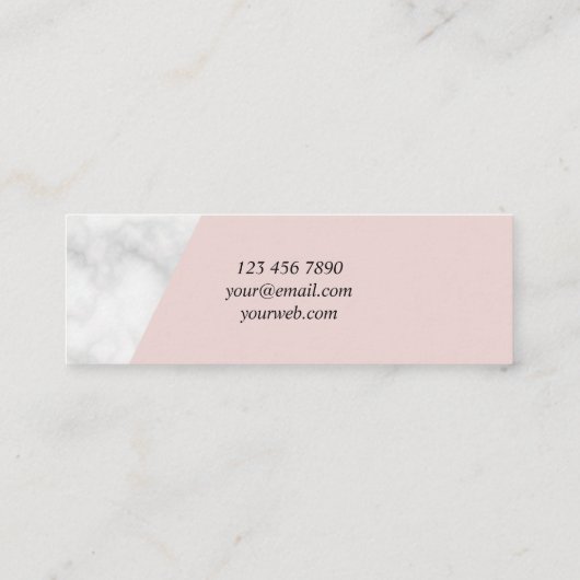 Creative Modern Roze Marble Mini Visitekaartjes (Achterkant)
