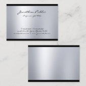Creative Modern Script Cool Silver Plain Trendy Visitekaartje (Voorkant / Achterkant)