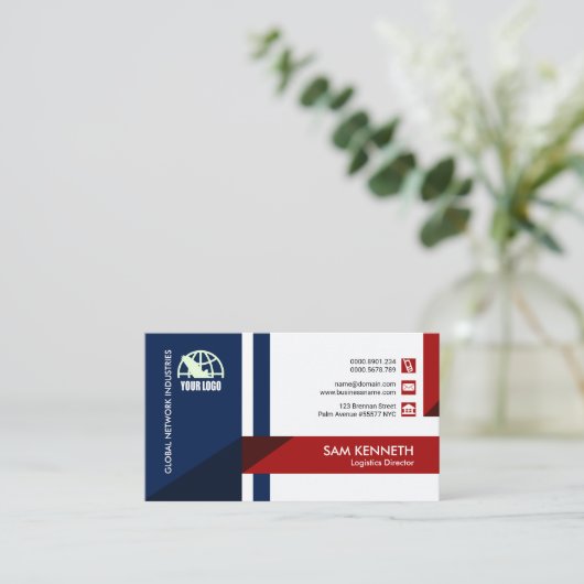 Creative Modern Simple Abstract Arrows Logistics Visitekaartje (Staand voorkant)