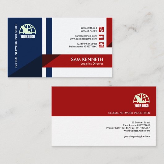 Creative Modern Simple Abstract Arrows Logistics Visitekaartje (Voorkant / Achterkant)