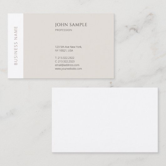 Creative Modern Simple Professional Elegant Plain Visitekaartje (Voorkant / Achterkant)