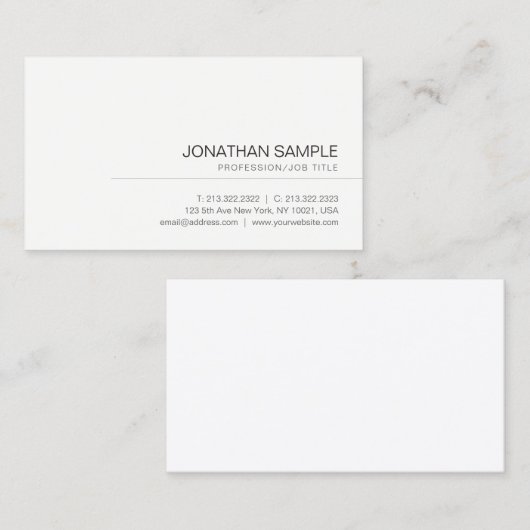 Creative Modern Slank Sjabloon Professional Trendy Visitekaartje (Voorkant / Achterkant)