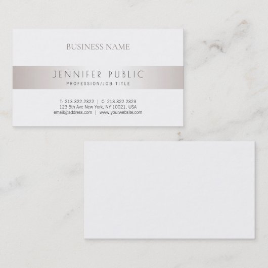 Creative modern stijlvol design Faux Silver Trendy Visitekaartje (Voorkant / Achterkant)