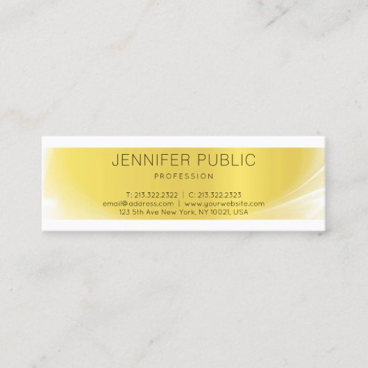 Creative modern, stijlvol design Gold Trendy Plain Mini Visitekaartje (Voorkant)