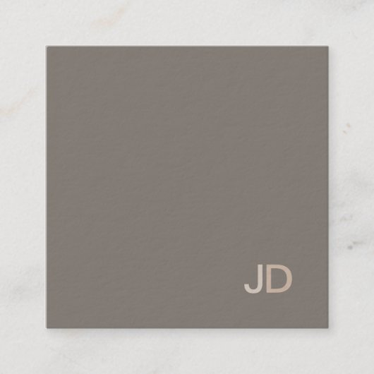 Creative Modern Trendy Design Monogram Plain Luxe Vierkante Visitekaartje (Voorkant)