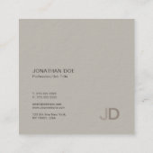 Creative Modern Trendy Design Monogram Plain Luxe Vierkante Visitekaartje (Achterkant)