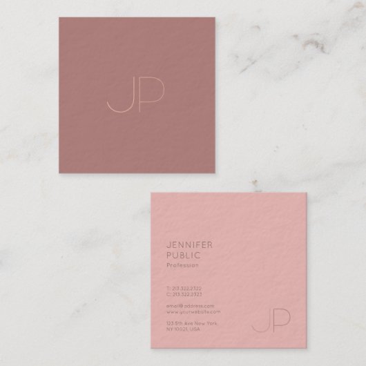 Creative Modern Trendy Design Monogram Sjabloon Vierkante Visitekaartje (Voorkant / Achterkant)