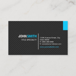 Creative Modern Twill Grid - Black en Sky Blue Visitekaartje