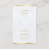Creative Modern White Marble Gold Hand Script Luxe Visitekaartje (Achterkant)