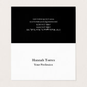 Creative modern, zwart-wit visitekaartje (Buitenkant ongevouwen)