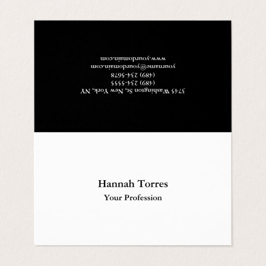 Creative modern, zwart-wit visitekaartje (Buitenkant ongevouwen)