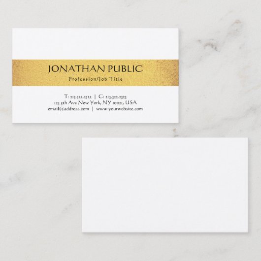 Creative Moderne Eenvoudige Design Gold-look rendy Visitekaartje (Voorkant / Achterkant)