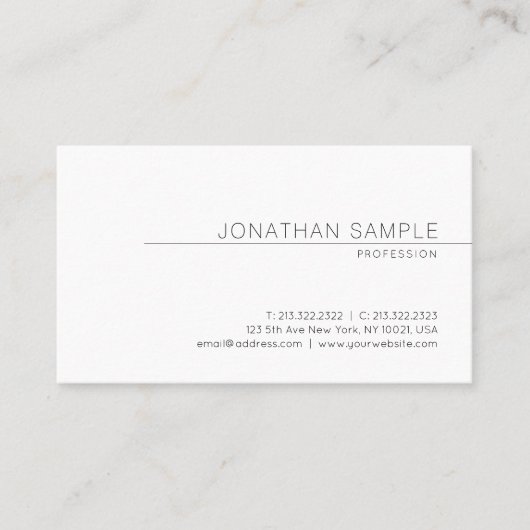 Creative Moderne Eenvoudige Design Trendy Plain Visitekaartje (Voorkant)