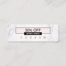 Creative moderne marmer Pastel Roze Loyalty Mini Visitekaartje