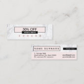 Creative moderne marmer Pastel Roze Loyalty Mini Visitekaartje (Voorkant / Achterkant)