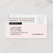 Creative moderne marmer Pastel Roze Loyalty Visitekaartje (Achterkant)