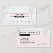 Creative moderne marmer Pastel Roze Loyalty Visitekaartje (Voorkant / Achterkant)