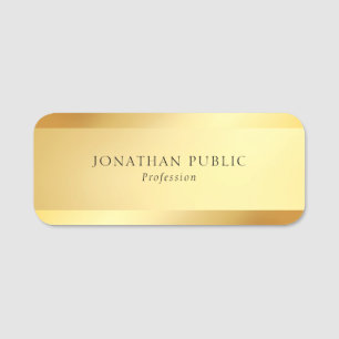 Creative Moderne Simple Sjabloon Glamour Gold Naamplaatje