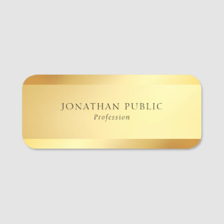 Creative Moderne Simple Sjabloon Glamour Gold Naamplaatje