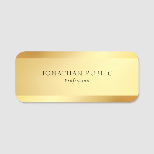 Creative Moderne Simple Sjabloon Glamour Gold Naamplaatje (Voorkant)