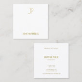 Creative Moderne Sjabloon Gold Monogrammed Top Vierkante Visitekaartje (Voorkant / Achterkant)