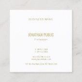 Creative Moderne Sjabloon Gold Monogrammed Top Vierkante Visitekaartje (Achterkant)