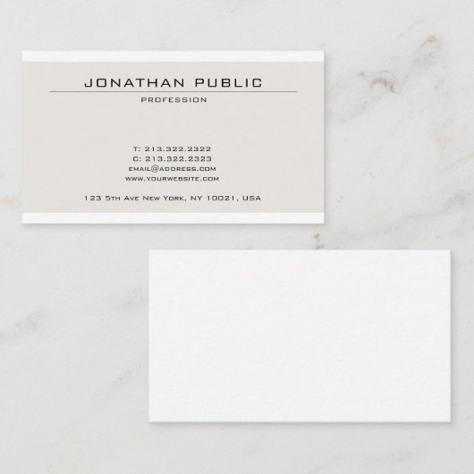 Creative Modish Color Sleek Plain Professional Visitekaartje (Voorkant / Achterkant)