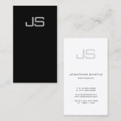 Creative Monogram Black White, modern, eenvoudig p Visitekaartje (Voorkant / Achterkant)