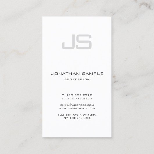 Creative Monogram Black White, modern, eenvoudig p Visitekaartje (Achterkant)