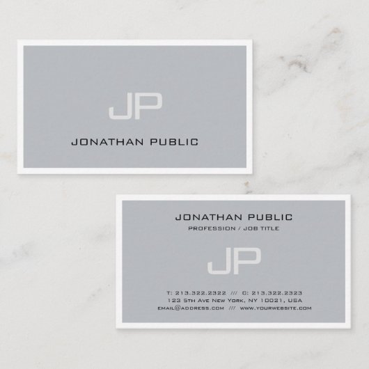 Creative Monogram Cool Plain Trendy Professional Visitekaartje (Voorkant / Achterkant)