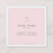 Creative Monogram Design Clean Pink Plain Luxe Vierkante Visitekaartje (Achterkant)