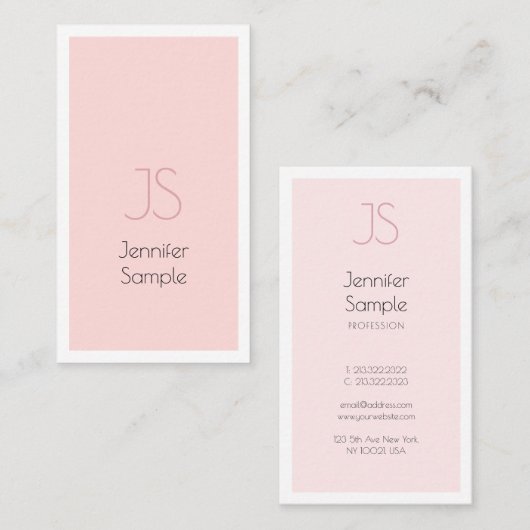Creative Monogram Design Minimalist Plain Modern Visitekaartje (Voorkant / Achterkant)