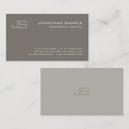 Creative Monogram Design Modern Professional Luxe Visitekaartje (Voorkant / Achterkant)