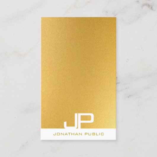 Creative Monogram Elegant Gold Sjabloon Moderne Visitekaartje (Voorkant)