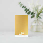 Creative Monogram Elegant Gold Sjabloon Moderne Visitekaartje (Staand voorkant)