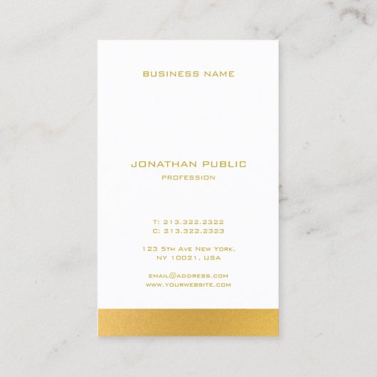 Creative Monogram Elegant Gold Sjabloon Moderne Visitekaartje (Achterkant)