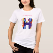 Creative Monogram - Letter H Kleurrijke Verjaardag Tri-Blend Shirt (Voorkant)