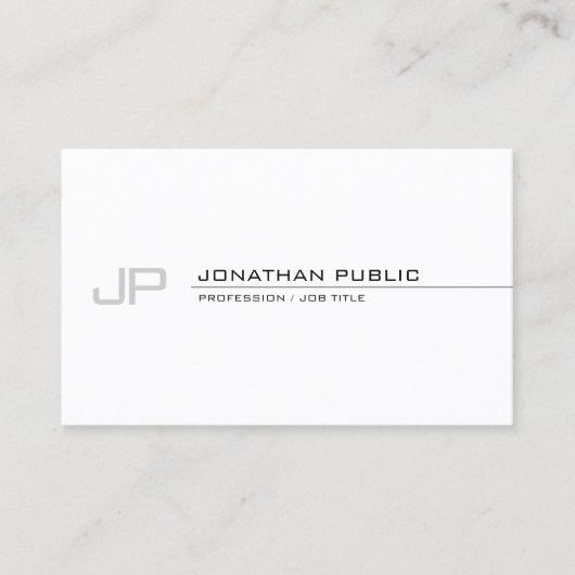 Creative Monogram Modern Professional Simple Plain Visitekaartje (Voorkant)
