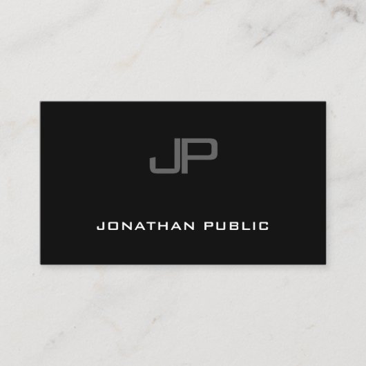 Creative Monogram Modern Trendy Minimalistic Plain Visitekaartje (Voorkant)