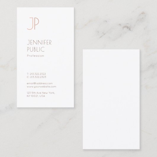 Creative Monogram Plain Modern Minimalistisch Ontw Visitekaartje (Voorkant / Achterkant)