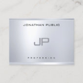 Creative Monogram Silver-look Clean Modern Plain Visitekaartje (Voorkant)