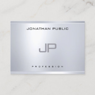 Creative Monogram Silver-look Clean Modern Plain Visitekaartje