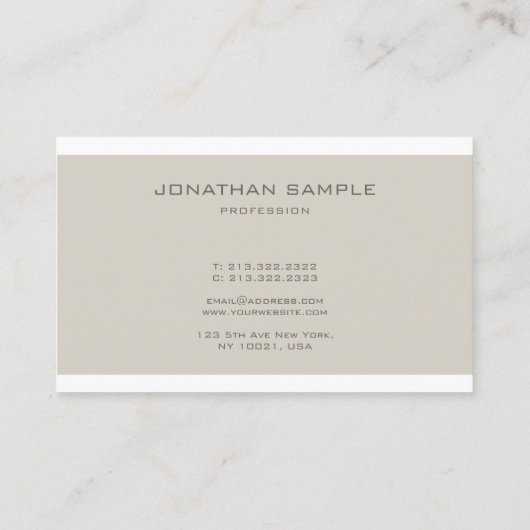 Creative Monogram Simple Professional Plain Luxe Visitekaartje (Achterkant)