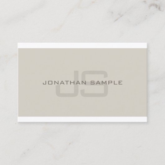 Creative Monogram Simple Professional Plain Luxe Visitekaartje (Voorkant)